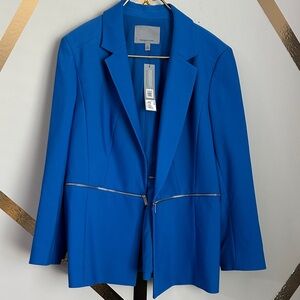 Classiques Entier Electric Blue Zip-Trim Blazer